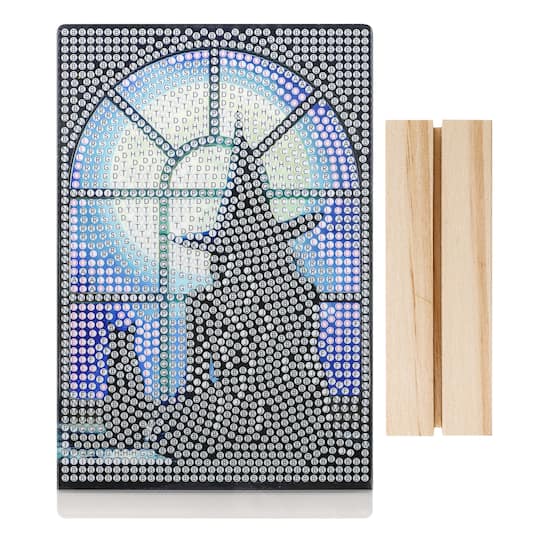 4" x 6" Witch Acrylic Surface Diamond Art Kit with Wood Stand by Make Market®